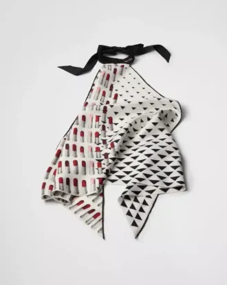 Top halter de sarga de seda estampado