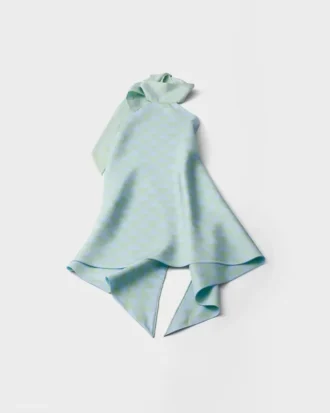 Top halter de sarga de seda estampado