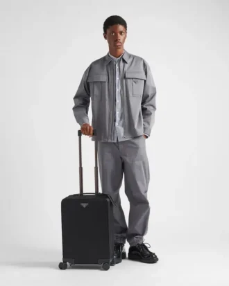Trolley de Re-Nylon y piel Saffiano