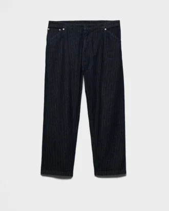 Vaqueros de denim con diseño en zigzag y corte ancho