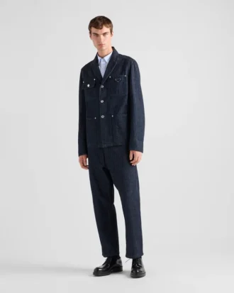 Vaqueros de denim con diseño en zigzag y corte ancho