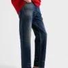 Vaqueros de denim lavado de cinco bolsillos Vaqueros de denim lavado de cinco bolsillos
