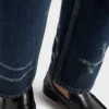 Vaqueros de denim lavado de cinco bolsillos Vaqueros de denim lavado de cinco bolsillos