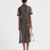 Vestido camisero de gasa de seda con lunares Vestido camisero de gasa de seda con lunares