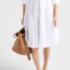 Vestido camisero de popelín plisado Vestido camisero de popelín plisado