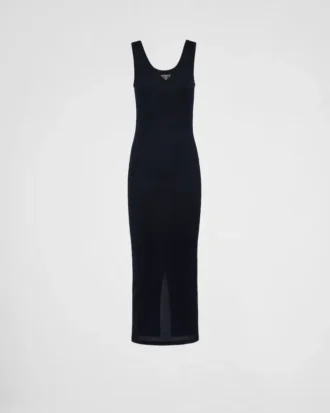 Vestido de algodón de punto acanalado