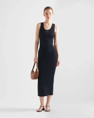 Vestido de algodón de punto acanalado