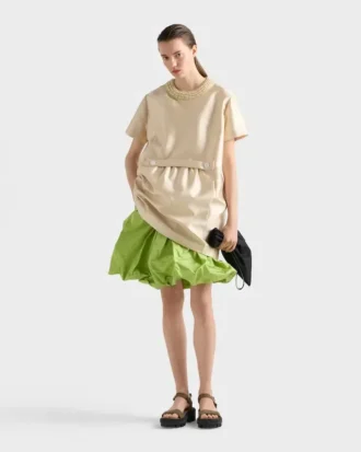 Vestido de doble shantung bordado