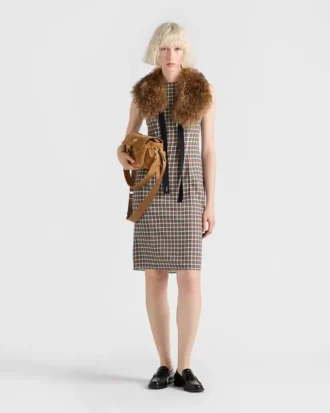 Vestido de georgette a cuadros
