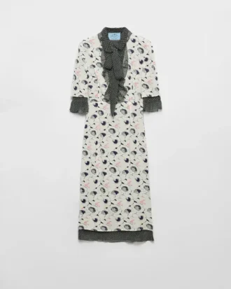 Vestido de georgette estampado