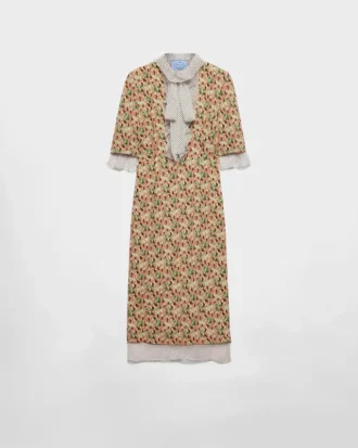 Vestido de georgette estampado
