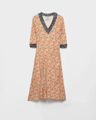 Vestido de georgette estampado