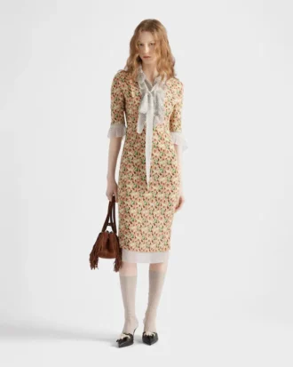 Vestido de georgette estampado