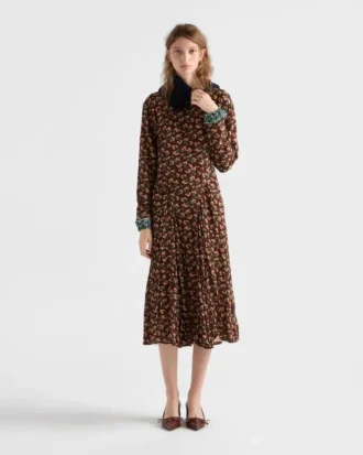 Vestido de georgette estampado