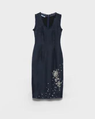 Vestido de organza de seda bordado
