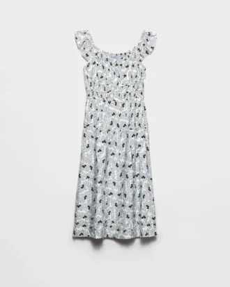 Vestido de ponga con estampado floral Vestido de ponga con estampado floral