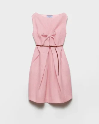 Vestido de punto de lana con lazo