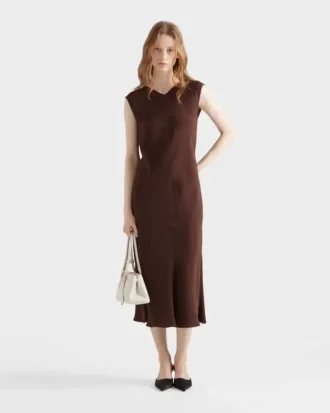 Vestido midi de crepé satinado