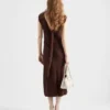 Vestido midi de crepé satinado Vestido midi de crepé satinado