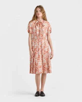 Vestido plisado estampado de Ponga