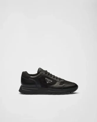 Zapatillas altas de piel y Re-Nylon