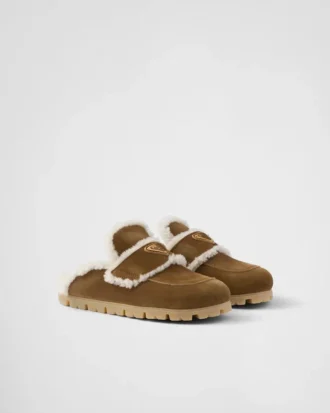 Zapatillas de ante y piel de oveja
