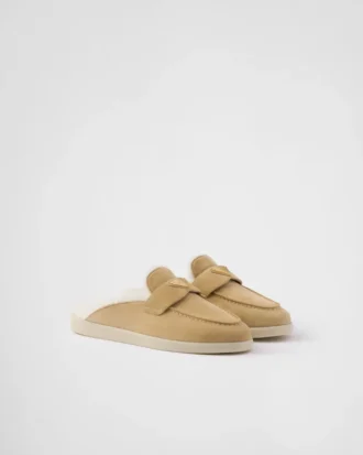 Zapatillas de ante y piel de oveja