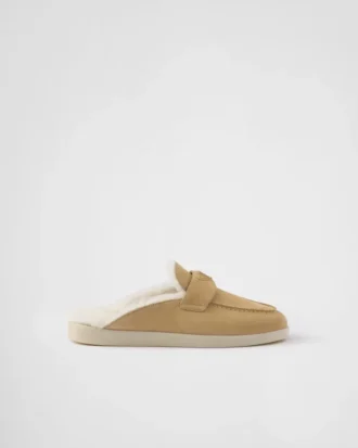 Zapatillas de ante y piel de oveja