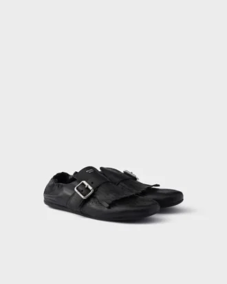 Zapatos de cuero tipo shuffle con hebilla