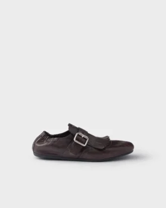 Zapatos de cuero tipo shuffle con hebilla