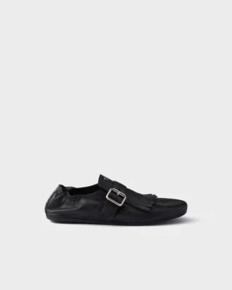 Zapatos de cuero tipo shuffle con hebilla
