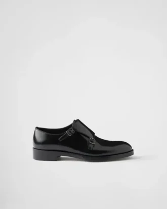 Zapatos de doble hebilla de cuero cepillado