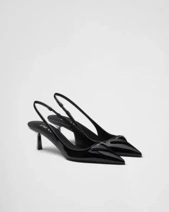 Zapatos de salón con talón abierto de charol
