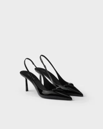 Zapatos de salón con talón abierto de charol