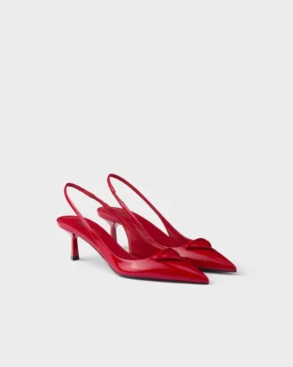 Zapatos de salón con talón abierto de charol