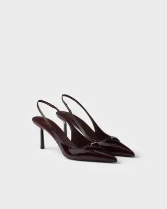 Zapatos de salón con talón abierto de charol