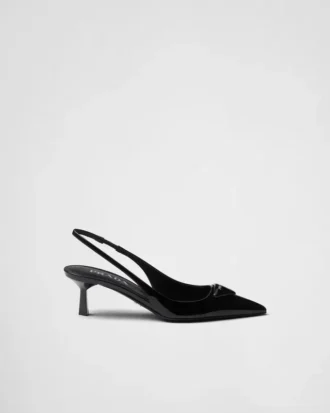 Zapatos de salón con talón abierto de charol