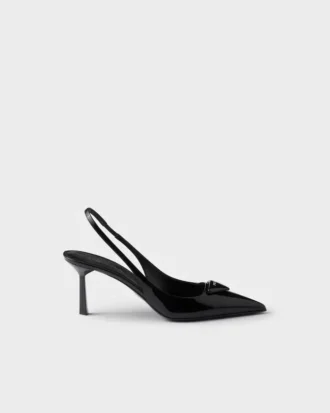 Zapatos de salón con talón abierto de charol
