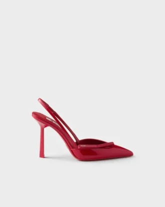Zapatos de salón con talón abierto de charol