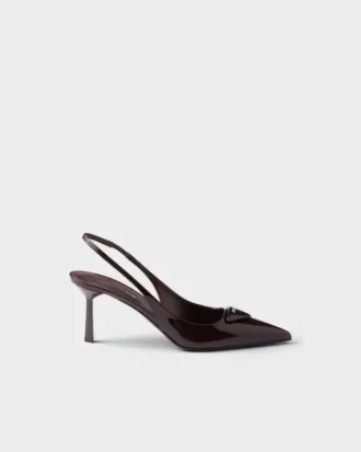 Zapatos de salón con talón abierto de charol