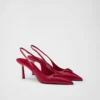 Zapatos de salón con talón abierto de charol Saffiano Zapatos de salón con talón abierto de charol Saffiano