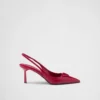 Zapatos de salón con talón abierto de charol Saffiano Zapatos de salón con talón abierto de charol Saffiano