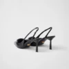 Zapatos de salón con talón abierto de charol Saffiano Zapatos de salón con talón abierto de charol Saffiano