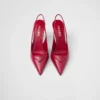 Zapatos de salón con talón abierto de charol Saffiano Zapatos de salón con talón abierto de charol Saffiano