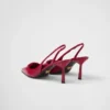 Zapatos de salón con talón abierto de charol Saffiano Zapatos de salón con talón abierto de charol Saffiano