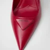 Zapatos de salón con talón abierto de charol Saffiano Zapatos de salón con talón abierto de charol Saffiano