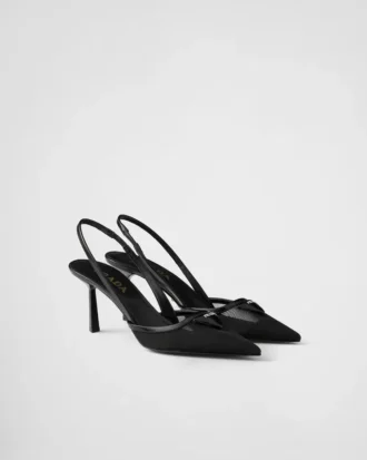 Zapatos de salón con talón abierto de malla Zapatos de salón con talón abierto de malla