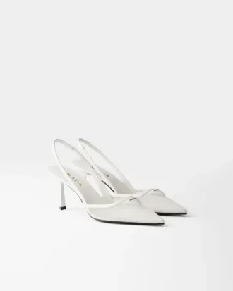Zapatos de salón con talón abierto de malla
