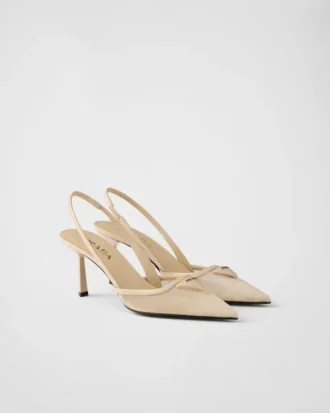 Zapatos de salón con talón abierto de malla Zapatos de salón con talón abierto de malla
