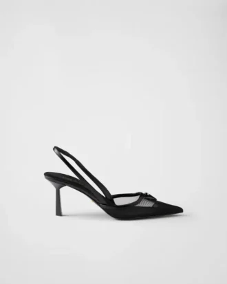 Zapatos de salón con talón abierto de malla Zapatos de salón con talón abierto de malla